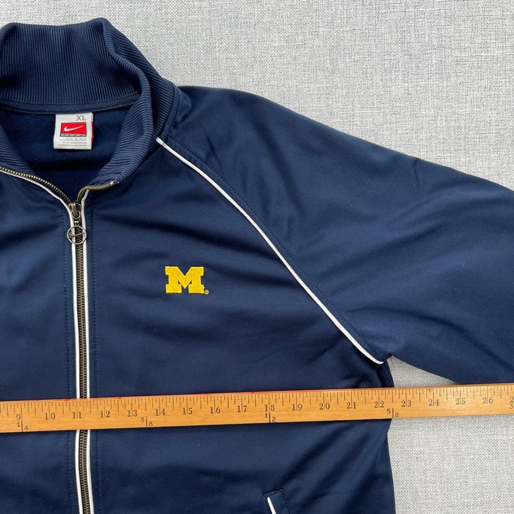 Vtg Y2K Nike Michigan Wolverines Track Jacket Youth XL Women Large Blue Full Zip